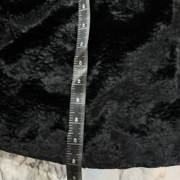VTG Dasco Faux Fur Black Long Womens Size Large Mob Wife Glamour Silky Soft - Picture 5 of 8